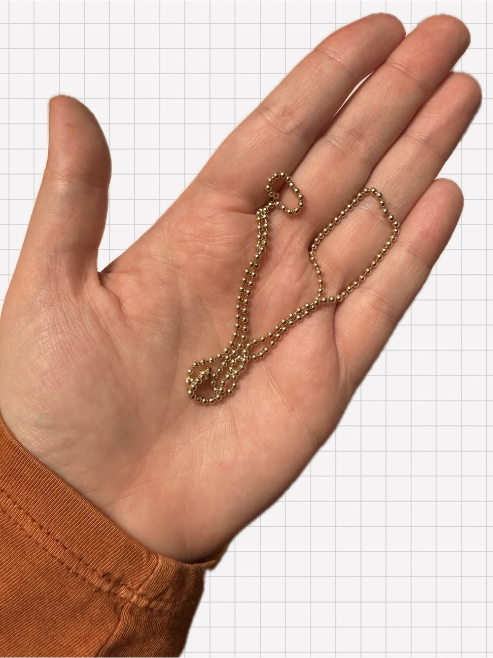 Vintage 14k solid beaded ball chain necklace choker